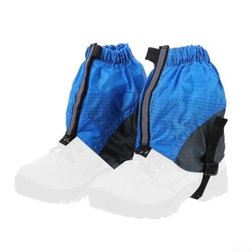 Image of Axorafow Water-resistant Hiking Gaiters for Men and Women – Reflective Strips Sandproof Mudproof Leg Covers for Camping Hiking and Trail Running – 36cm Width 43cm Cuff 62g Pair(BLUE)