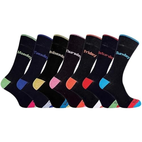 Image of Molten Creek® 7 Pairs of Men’s Days of the Week Socks, 7 Days Socks, Colourful Design, Ideal for Every Day, Super Soft, Comfortable & Breathable, Best Gift For Men