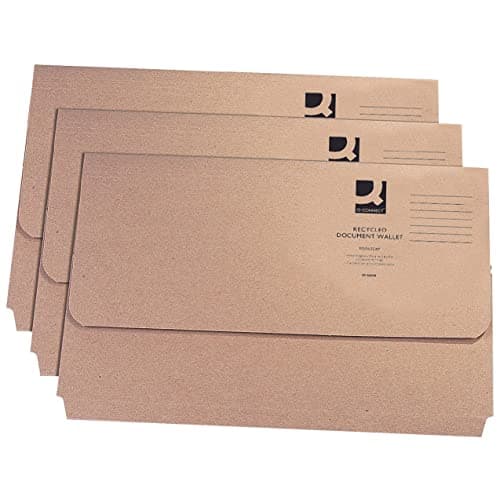 Image of Q-Connect Document Wallet Foolscap Buff (50 Pack) KF26090, Brown