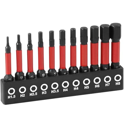 Image of Flintronic 11Pcs Allen Wrench Drill Bit Set, S2 Steel Magnetic Impact Hex Allen Key Bit Set, 1/4” Hex-Shank Metric Inner Hexagon Screwdriver Bit, Allen Key Impact Drill Bit H1.5-H8