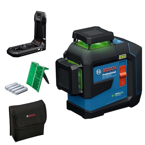 Image of Bosch Professional line Laser GLL 80-33 G (Bracket LB 10, Green Laser, Working Range: up to 30m, Dual Power Source, 4x1.5V LR6 Batteries, Protective Bag)