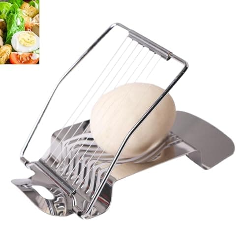Image of Stainless Steel Egg Slicer for Hard Boiled Eggs,Multifunctional Kitchen Tool with Sharp Wire for Slicing Strawberry,Banana,Dishwasher Safe & Heavy Duty Design,Perfect for Breakfast,Boiled Egg Cutter