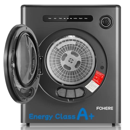 Image of 4KG Vented Tumble Dryer, 1200W Compact Smart Dryer, 6 Drying Modes, Double Temperature Control Protection, with Child Lock and Timer, with Child Lock, Crease Guard, for Apt, Home, Dorm, RVs, Black