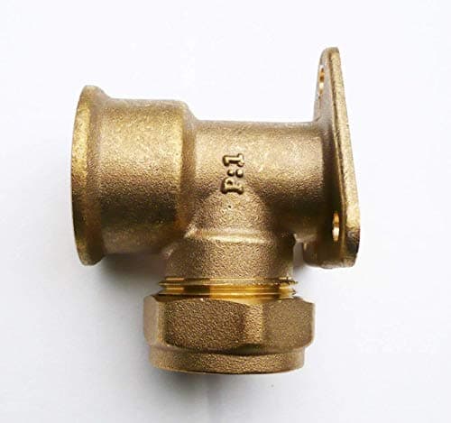 Image of Brass Wall Plate Elbow. 22 mm Compression x 3/4" BSP Female Thread