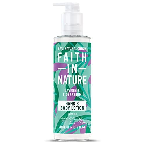 Image of Faith In Nature Natural Lavender and Geranium Hand and Body Lotion, Relaxing, Vegan and Cruelty Free, No SLS or Parabens, 400 ml