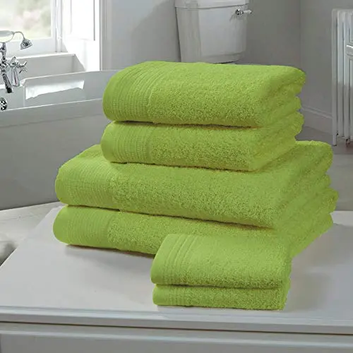 Image of Rapport Chatsworth Lime 6 Piece Luxurious Super Soft Egyptian Combed Cotton Towel Bale