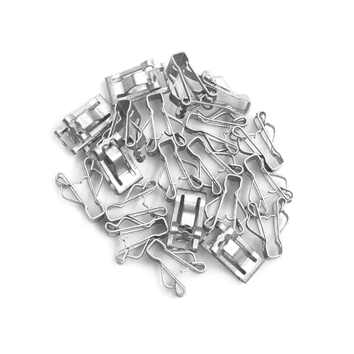 Image of Motoforti Universal Car Console Clips, Car Rivets Retainers, Metal, Silver Tone, 20 Pc