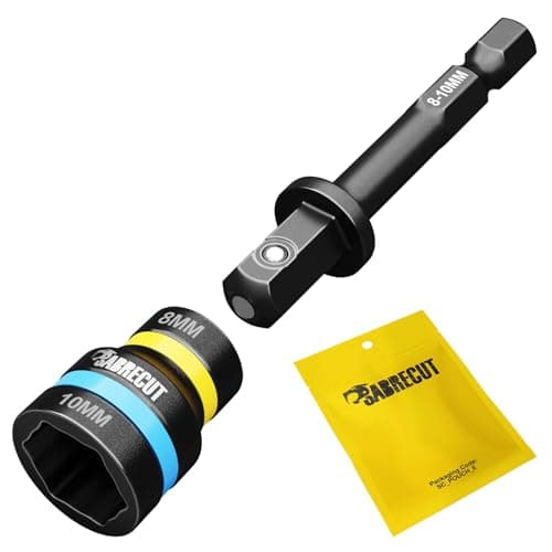 Image of 1 x SabreCut SCDIN8-10 Dual Size 8mm & 10mm Magnetic 62mm Long Reversable 2-in-1 Easy Clean Impact Rated Hex Head Nut Socket Driver for Drills and Impact Drivers