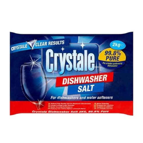 Image of Crystale Dishwasher Salt 2kg Bag - Water Softening Salt for Sparkling Clean Dishes & Limescale Prevention