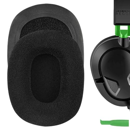 Image of Geekria Comfort Velour Replacement Ear Pads for Turtle Beach Ear Force Recon 50/ 50P/ 60P/ 100/150/ 200/320, Camo Call of Duty Advanced Warfare Gaming Headphones (Black)