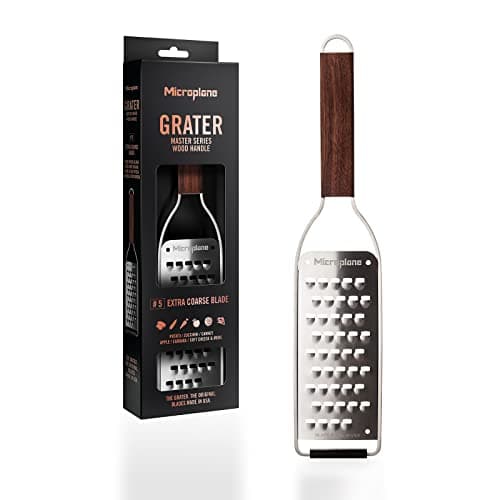 Image of Microplane Kitchen Grater Extra coarse for Potato, Zucchini, Carrot, Apple, Cabbage and Cheese with Stainless Steel Blades - Made in USA