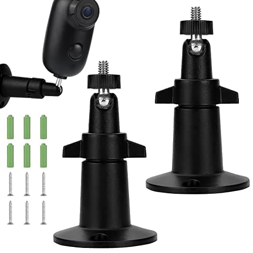 Image of JJYHEHOT 2 Pack Security Camera Wall Mount Bracket, Camera Mounting Bracket, 360° Adjustable Indoor/Outdoor Mount for Arlo Pro/Pro 2/Pro3/Pro4,Ultra and Other Compatible Models((Black)