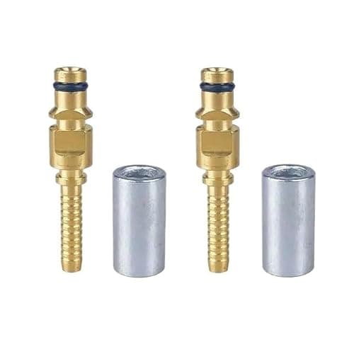 Image of 2PC High Pressure Washer Hose Fitting Connector Pipe Tip Repair Connector Adaptor for Karcher K Hose Plug Fitting with Sleeve(Color:2 pcs A)