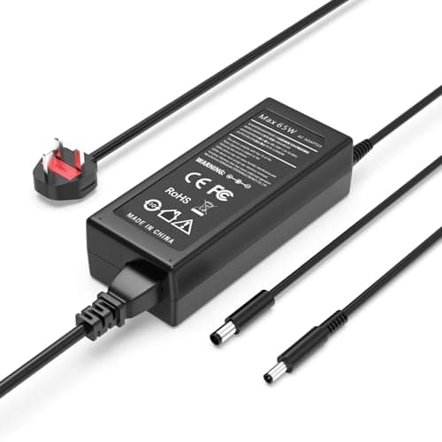 Image of 65W Laptop Charger Compatible with Dell Inspiron 11 13 14 15 17 3000 5000 7000 Series 3520 3511 3583 3555 3558 3565 3567 3593 5100 5551 5552 5535 5555 5558 5559 5567 5570 Round Tip AC Adapter Power