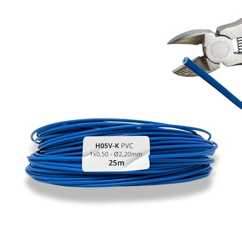 Image of HALOTEC Single Pole Flexible PVC Cable Blue 1 x 0.50mm² Single Pole Blue 0.50mm² Flexible Copper Cable Single Pole Cord Electrical Wiring H05V-K