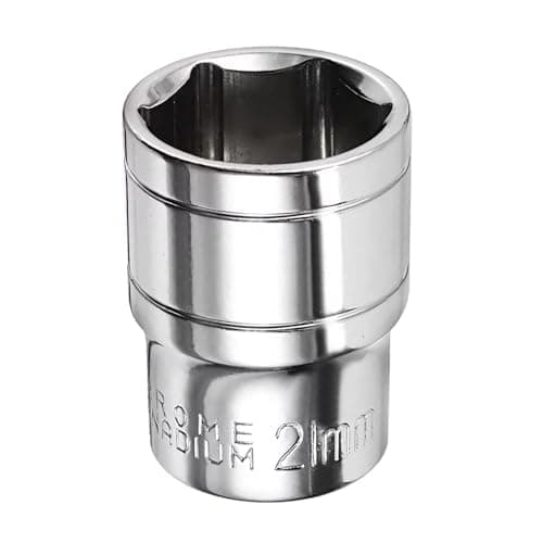 Image of Youzzei 21mm 1/2 Inch Square Drive Socket, 6 Point Metric Socket, Polishing Chrom Vanadium Alloy Steel 21mm Sockets 1/2" Drive for Car Repair Mechanical Maintenance Home Use