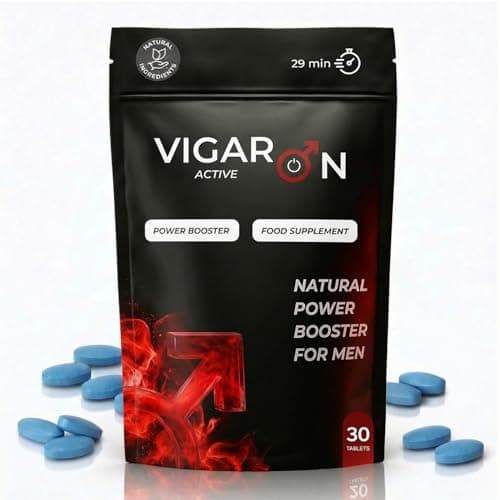 Image of Vigar′On Active - 30 Blue Tablets Natural Power Booster for Men - Male Performance, Energy & Stamina Support Supplement with Korean Red Ginseng - Vitality & Endurance - Dietary Food Supplement