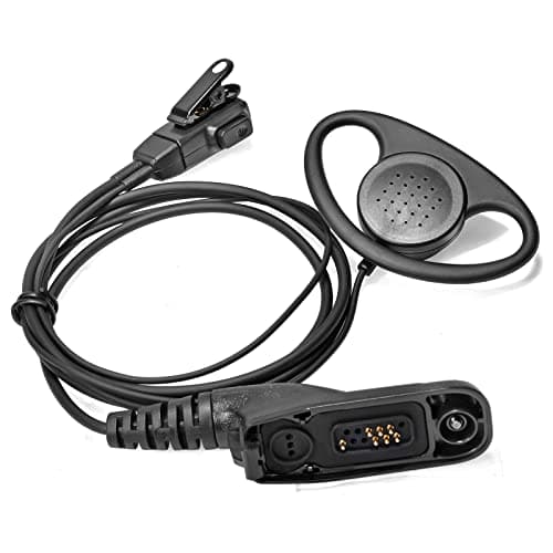Image of HYSHIKRA Earpiece with Mic Multi Pin Headset Compatible with Motorola DP3400 DP4400 DP4800 DGP4150 XiR-P8200 Xpr-6300 Two Way Radio (D Shape, 1)