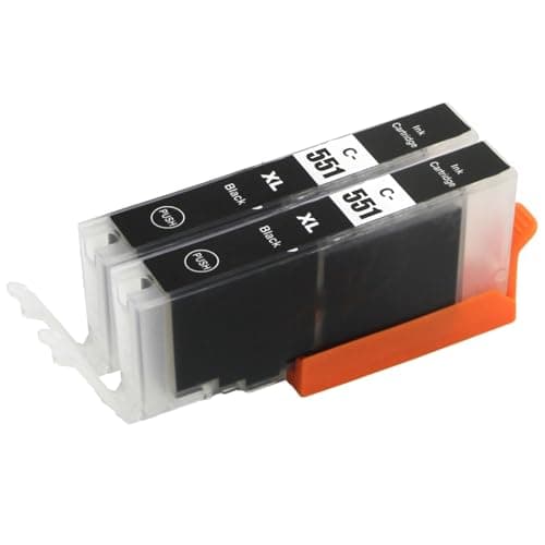 Image of Go Inks Compatible CLI-551 XL Black Ink Cartridges - 2 Pack replacement for Canon PIXMA Printers - 12ml - 551 XL Multipack - High Yield - 2x Bk