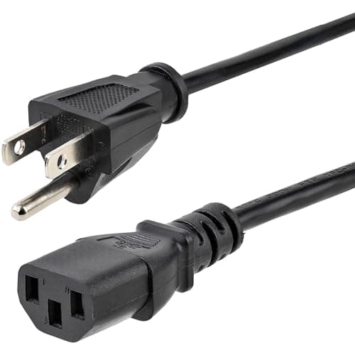 Image of StarTech.com 6ft (1.8m) Heavy Duty Power Cord, NEMA 5-15P to C13 AC Power Cord, 15A 125V, 14AWG, Replacement Computer Power Cord, Monitor Power Cable, PC Power Supply Cable, UL Listed (PXT101146)