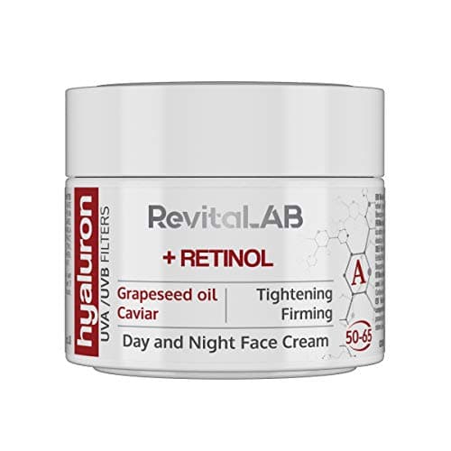 Image of RevitaLAB Hyaluron Anti-Ageing Day and Night Cream, Enriched with Retinol, Caviar and Red Grape, for Ages 50 - 65, 50 ml