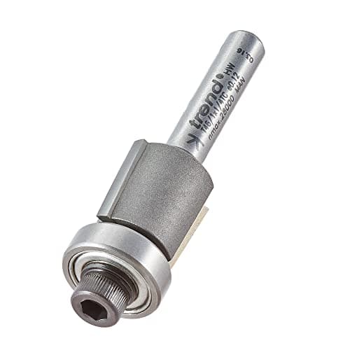 Image of Trend Professional Bearing Guided Trimming Cutter, 1/4 Inch Shank, 15.9mm Cut Diameter, 13mm Cut Length, Tungsten Carbide Tipped, T46/1X1/4TC