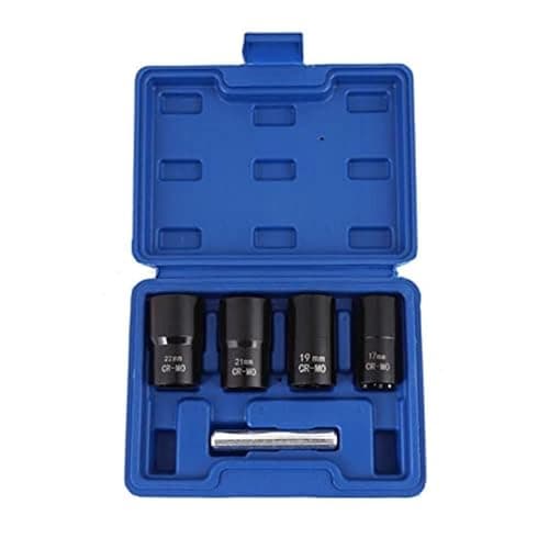 Image of 5 PCS Twist Socket Set, Lug Nut Remover Extractor Tool Metric Bolt and Lug Nut Extractor Socket Tools, 1/2" Drive Impact Extractor Tool for Removing Rust Deformation Peeling (One Size 5PCS)