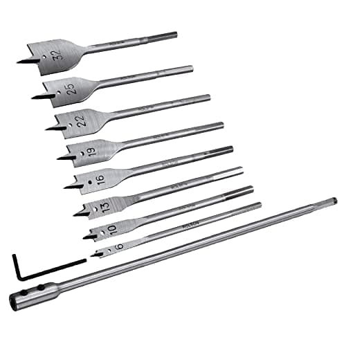 Image of Rolson 48550 10 pc Flat Wood Drill Bit Set