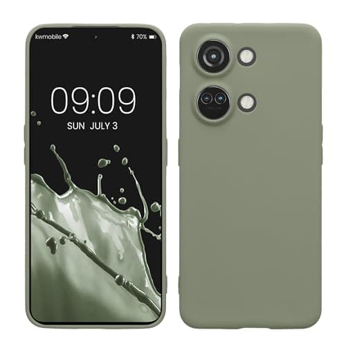 Image of kwmobile Case for OnePlus Nord 3 5G Case - Protective Slim TPU Phone Cover - Soft Matte Finish - Gray Green