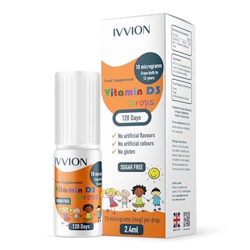 Image of IVVION Vegan D3 Drops - 10 UG 120 Drops- Daily 400 IU D3 Supplement for Infant and Young Children