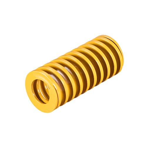 Image of sourcing map 25mm OD 55mm Long Spiral Stamping Light Load Compression Die Spring Yellow