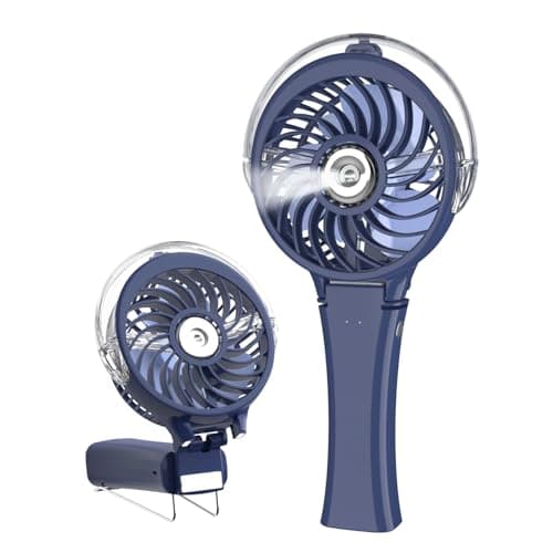 Image of HandFan Upgraded Portable Handheld Misting Fan, Rechargeable Personal Mister Fan, Spray Water Mist Fans, Foldable Mini cooling Hand Fans for Summer Beach Travel Concerts, Gifts for Women(Royal Blue)