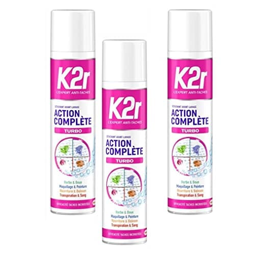 Image of K2R Complete Turbo Set of 3 Actions - Aerosol (400ml) - Pre-Wash Stain Remover - All Types of Stains - Even Inlaid