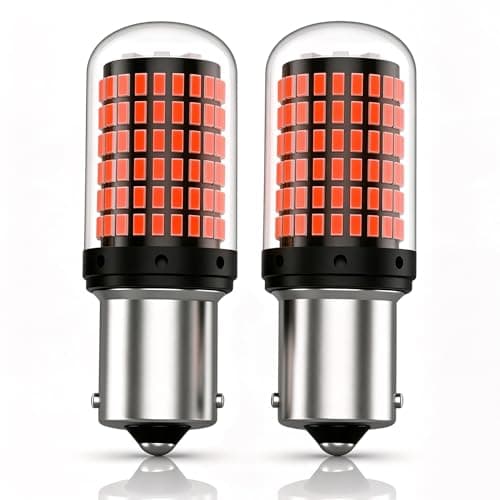Image of Elixvane BA15S P21W LED Bulbs 1156, Red 3014 144SMD Super Bright Chipset Lights, 12V/24V Rear Brake Fog Lamps, Replacement for Rear Fog Lamp, Interior Lights, Universal Car(Pack of 2)