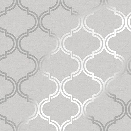 Image of Holden Decor, Glistening Geo Grey Silver Wallpaper, 12750