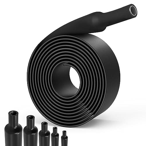 Image of Lsnisni 2m Heat Shrink Tubing 3:1 Ø7.9/15.4/19.1/30/40mm, Heat Shrink Tube with Adhesive, Marine Grade Waterproof, Heat-Shrink Tube Black (Ø19.1mm 2m)