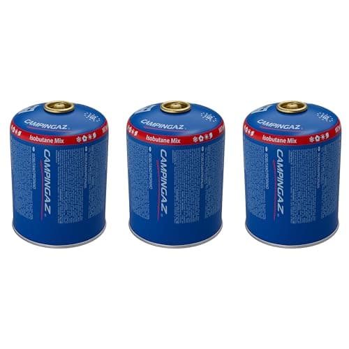 Image of Campingaz CV 470 Plus All Season gas cartridge 3-Pack, valve cartridge with patented Easy Clic Plus Technology, suitable Stoves, Camping BBQs or lamps, 450 g butane/propane mix (85/15)