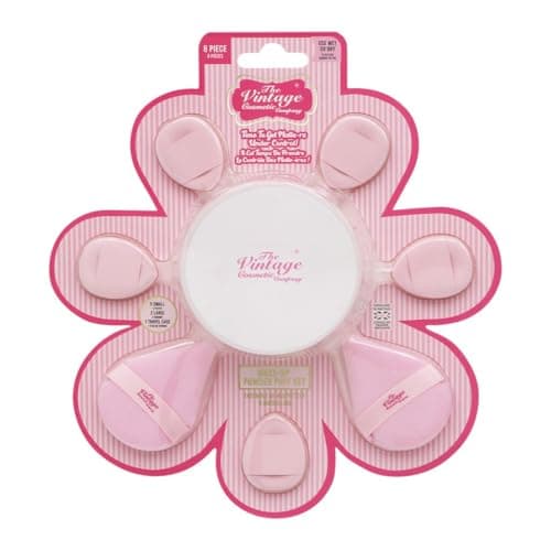 Image of The Vintage Cosmetic Company Powder Puff Set, 8-Piece Soft Puff Set for a Seamless Beauty Finish, Equally Good for Loose or Pressed Powder