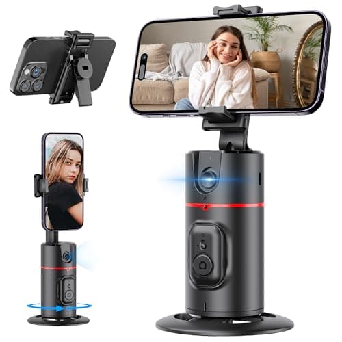 Image of Auto Face Tracking Tripod, No App, Smart Shooting Phone Holder with Remote, 360° Rotation Body Phone Camera Mount with Phone Holder Body Smart Tracking Tripod for Vlog/TIK Tok