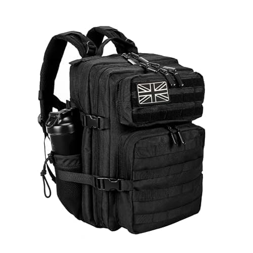 Image of LHI Tactical Military Backpack for Men and Women 35L Army Assault Pack Bag Small Rucksack with Bottle Holder - Black