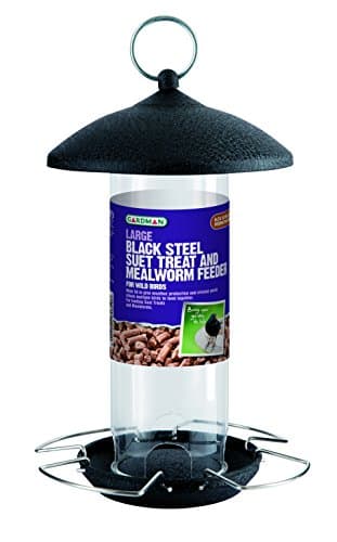 Image of Gardman Black Steel Suet Treat and Mealworm Bird Feeder