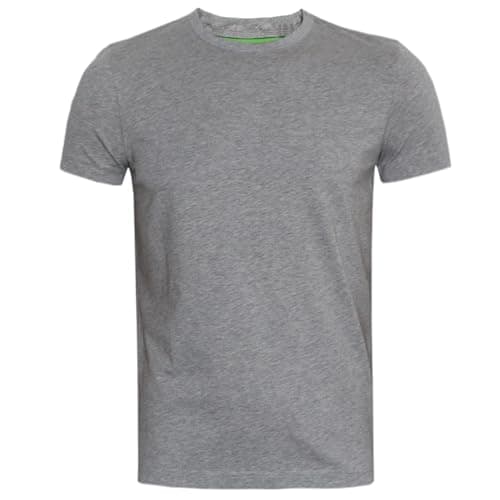 Image of BOSS Men's Teebo Logo Printed Jersey T-Shirt Top (UK, Alpha, M, Regular, Regular, Pastel Grey)