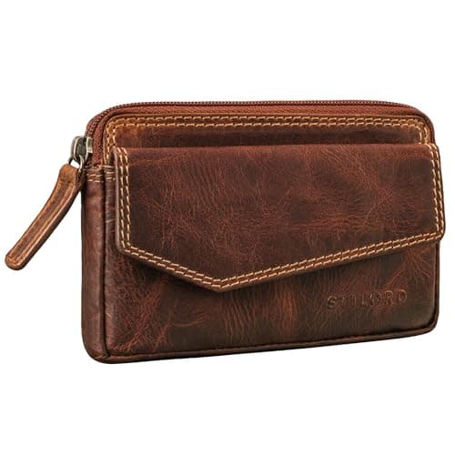 Image of STILORD 'Cruz' RFID Key Pouch Leather Wallet Key Organiser Vintage with Key Ring for Car Key Fob and Credit Cards, Colour:Salerno - Brown