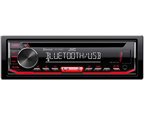Image of JVC KD-T702BT CD Car Radio with Bluetooth Hands-Free Kit (High Performance Tuner, Sound Processor, USB, Android & Spotify Control, 4 x 50 Watt, Red/Black)