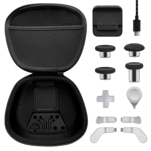 Image of Complete Component Pack For Xbox Elite Series 2 Elite Series 2 Controller Accessories With Carry Case, 4 Thumbsticks, 4 Paddles, 1 Data Cable, Charging Dock and 1 Adjustment Tool(Silver)
