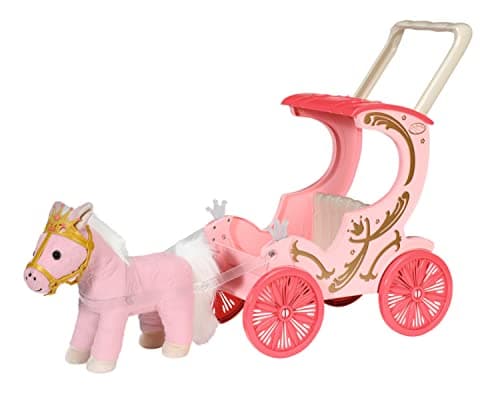 Image of Baby Annabell Little Sweet Carriage & Pony 707210 - For Dolls Sized 36cm to 43cm for Toddlers - Carriage Includes Light Effects, Removable Handle/Harness - Batteries Required - Suitable from 1 Year