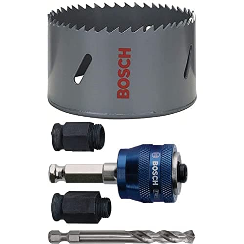 Image of Bosch Professional Hole Saw HSS Bi-metal for standard adapter (for various materials, Ø 86 mm) + 4 pcs. Power Change Plus Starter Kit Set