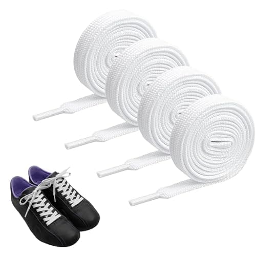 Image of YHQZ 2 Pairs Flat Shoelaces,Replacement Sneaker Laces,Replacements Athletic Shoe Laces,Flat Shoe Laces,Trainer Shoelaces for Sport Shoes,Casual Shoe,Durable Shoelaces,Kids Adult Men and Women(White)