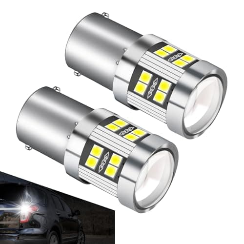 Image of P21w 1156 Ba15s LED Bulb White 6000K 6W 12V-24V DC10-30V Super Bright for Reverse Light Brake Turn Signal RV Interior Light Auto Backup Rear Fog Lamp Stop Drl Tail Position Bulbs Rear Fog Lamp 2 Pack