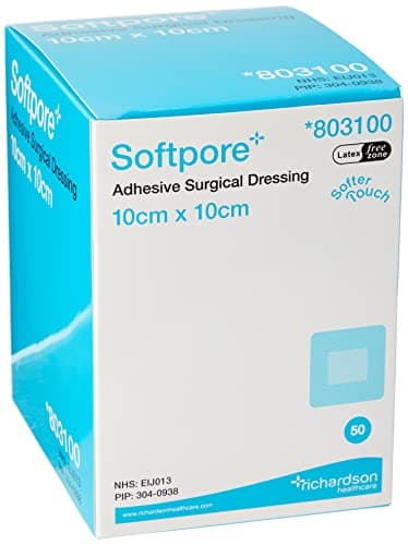 Image of Softpore 99XX0047 Adhesive Surgical Dressing, 10cm x 10cm, Pack of 50